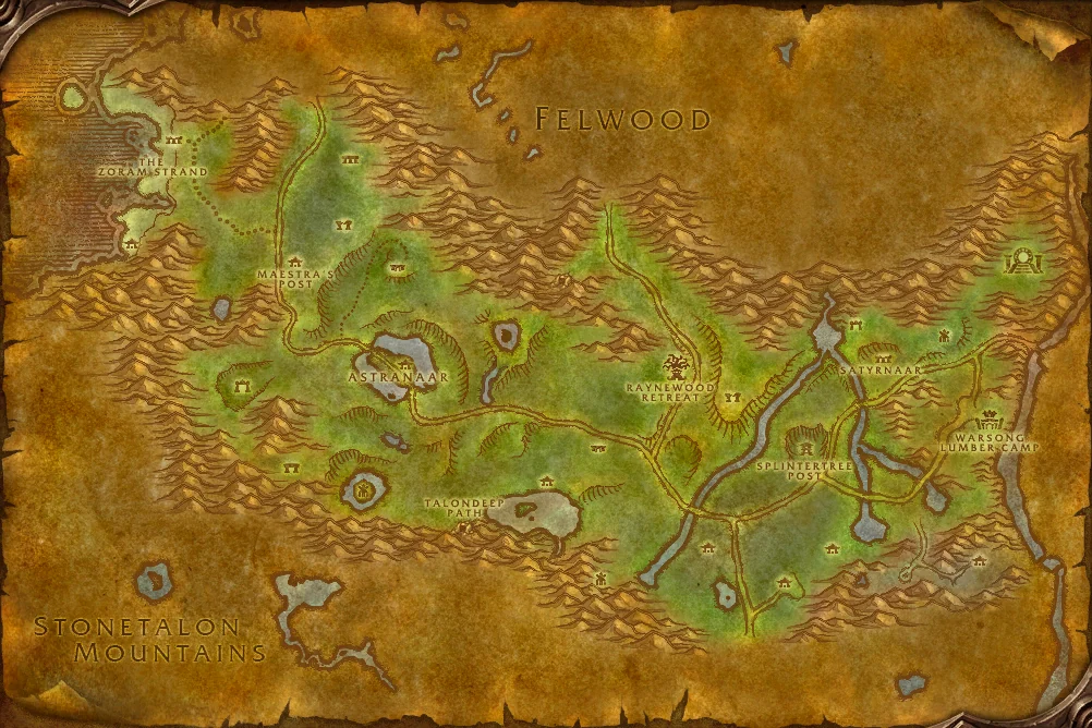 Ashenvale world map art