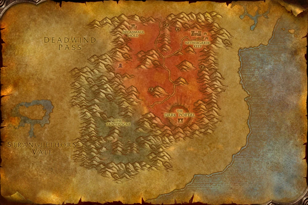 Blasted Lands world map art