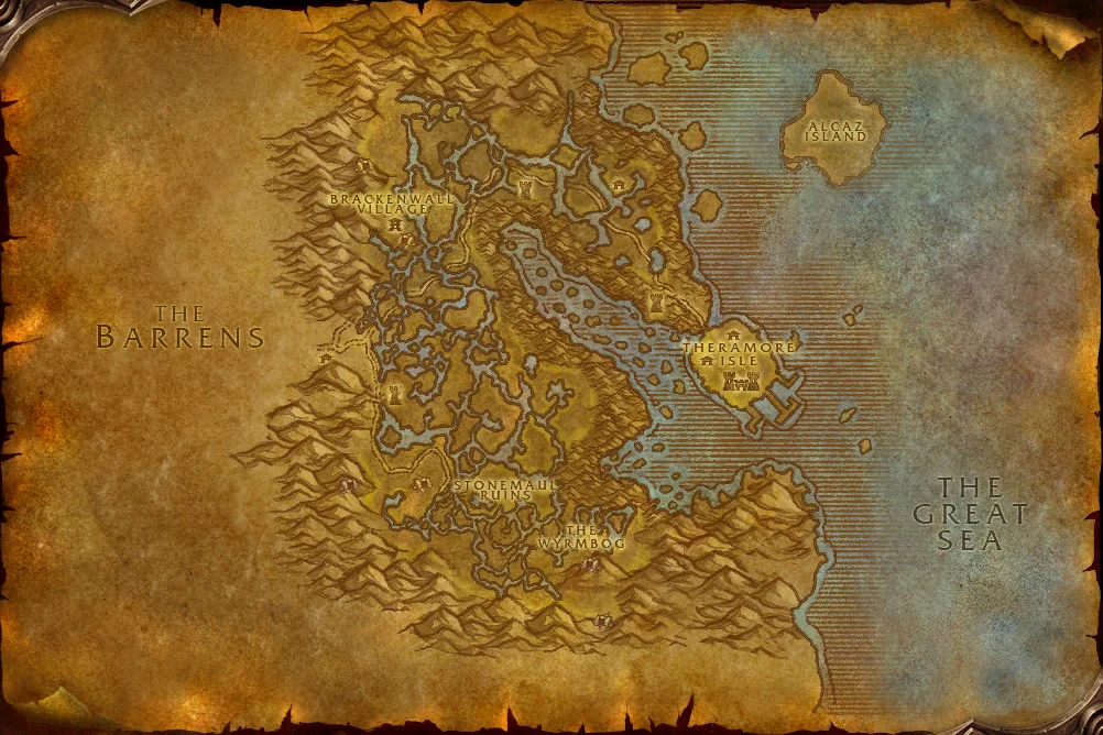 Dustwallow Marsh world map art