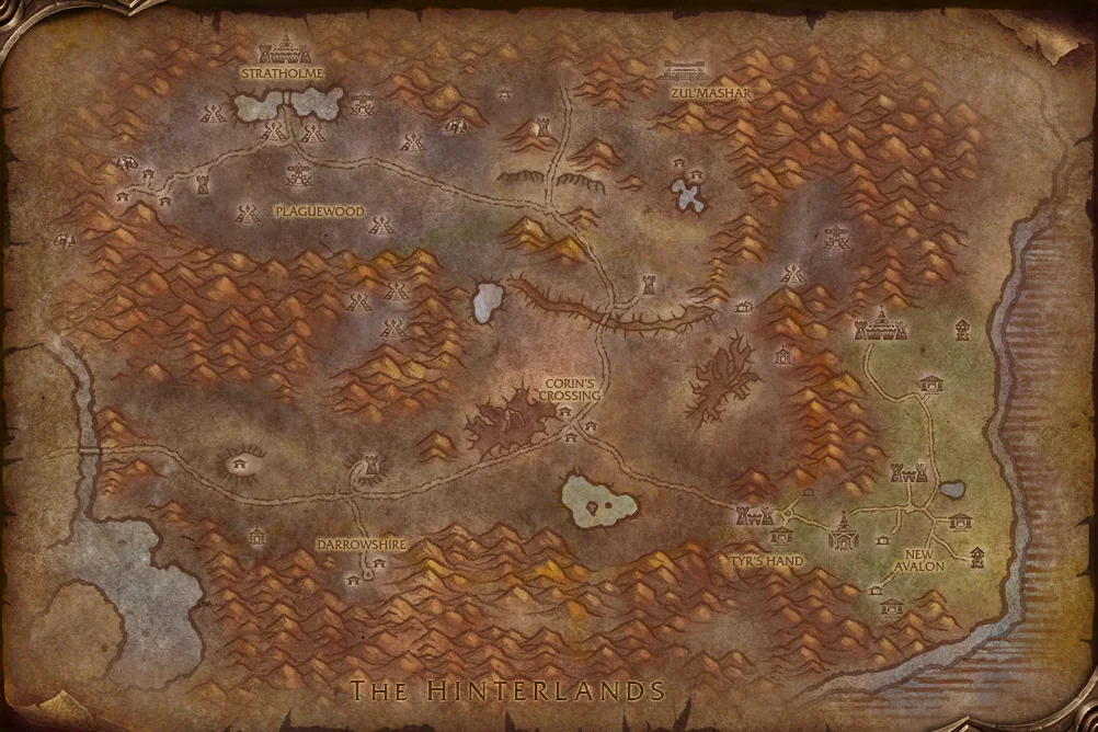 Eastern Plaguelands world map art