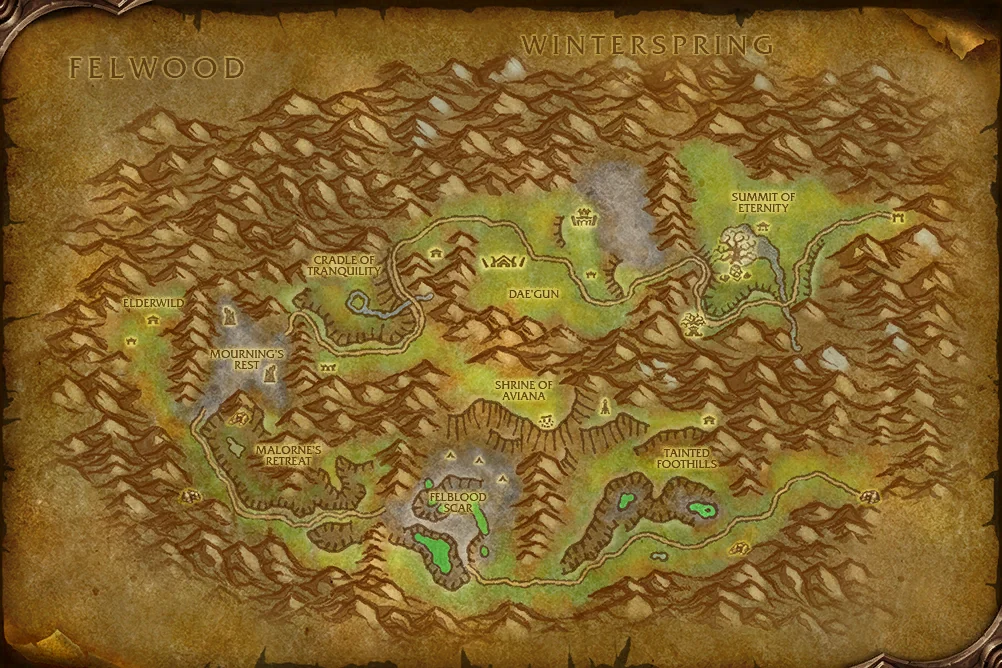 Mount Hyjal world map art