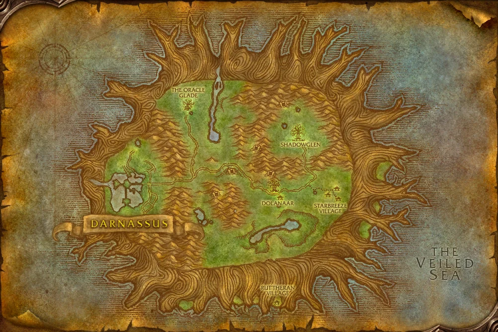 Teldrassil world map art