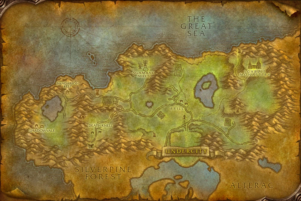 Tirisfal Glades world map art