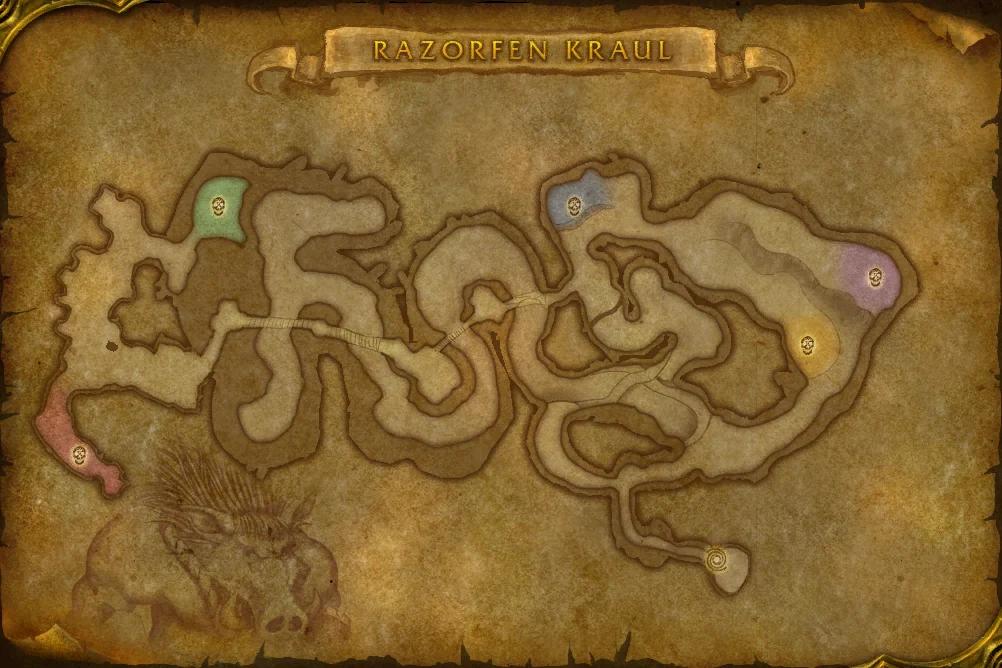 Razorfen Kraul interior terrain map