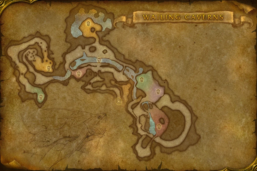 Wailing Caverns interior terrain map