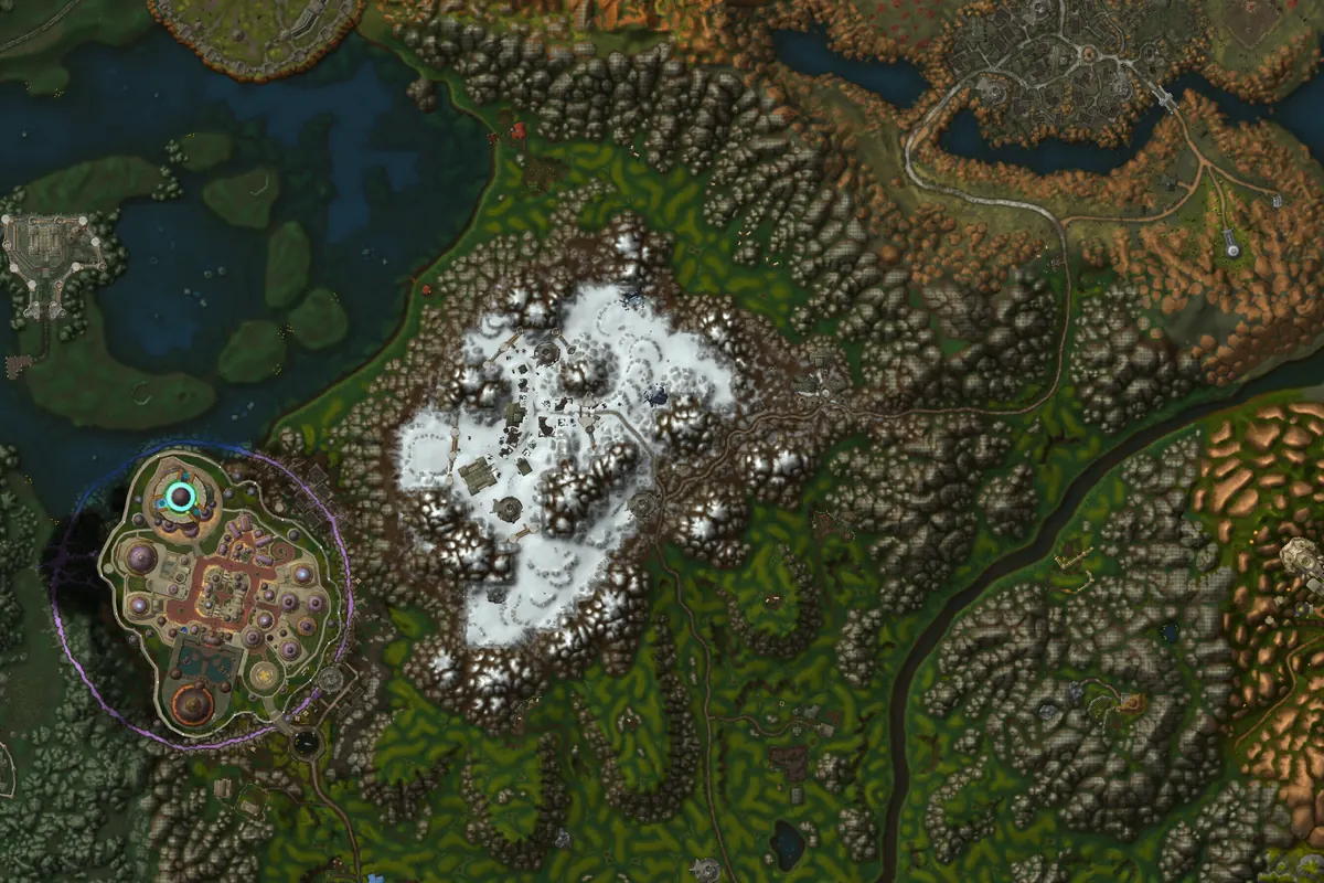 Alterac Mountains interior terrain map