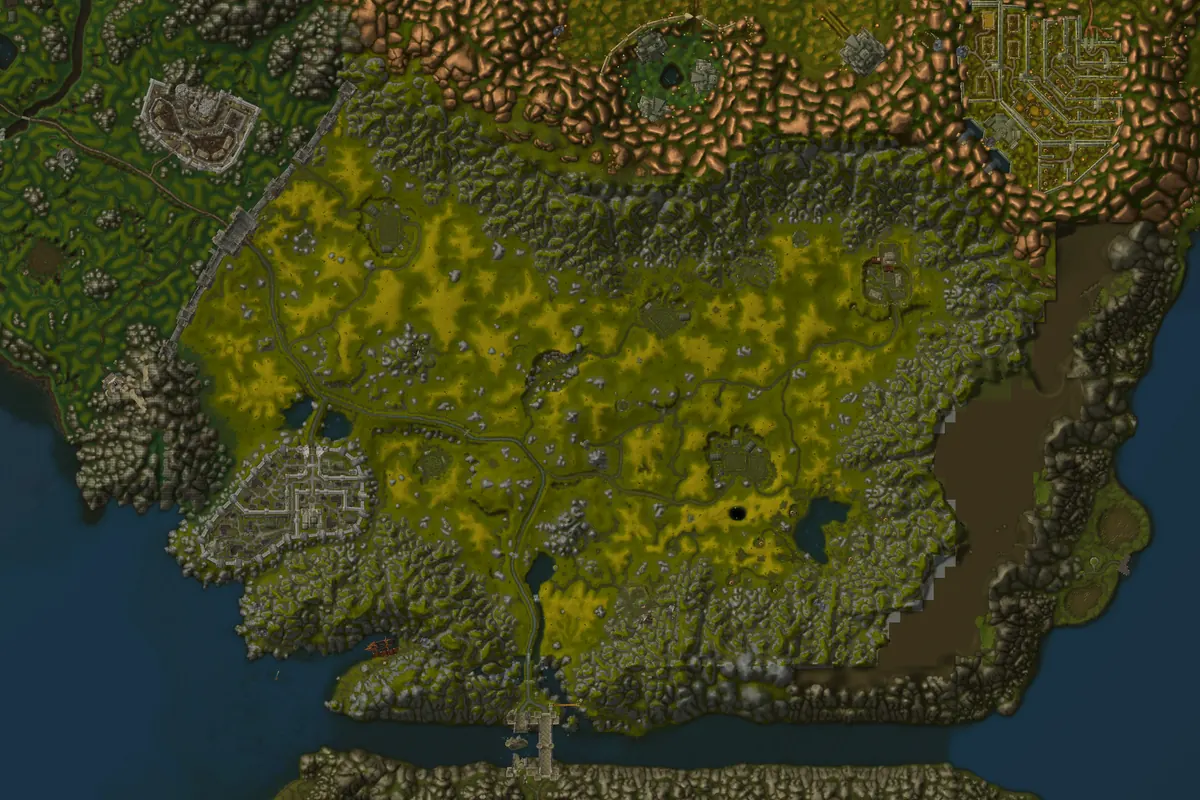 Arathi Highlands interior terrain map