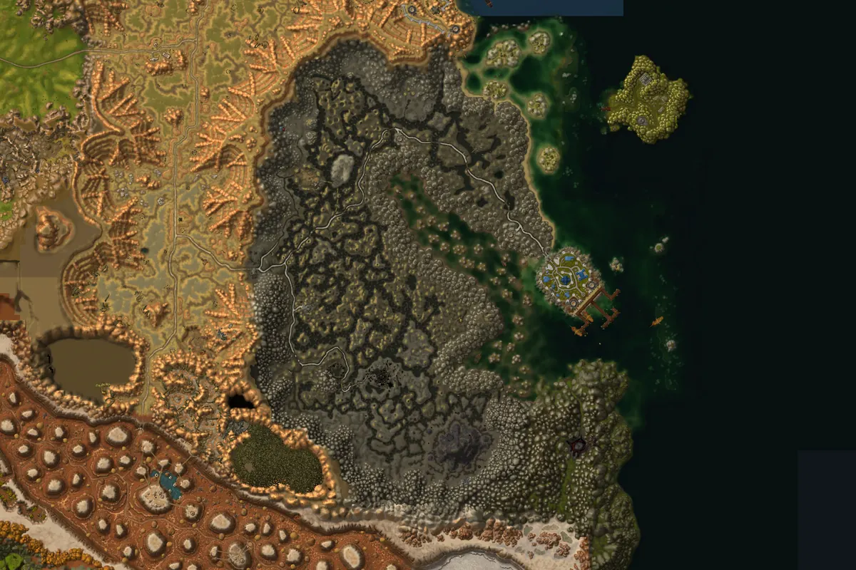 Dustwallow Marsh interior terrain map