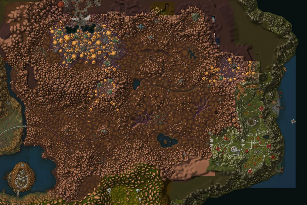 Eastern Plaguelands interior terrain map