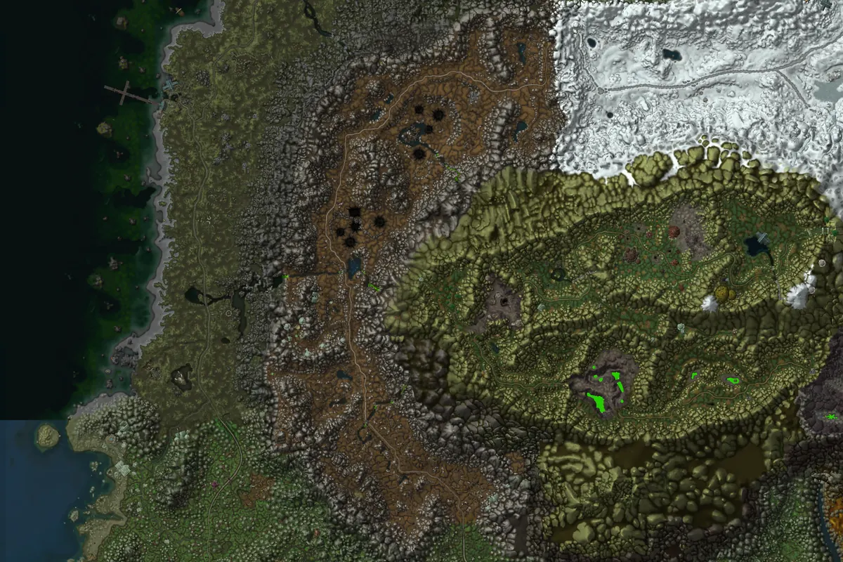 Felwood interior terrain map