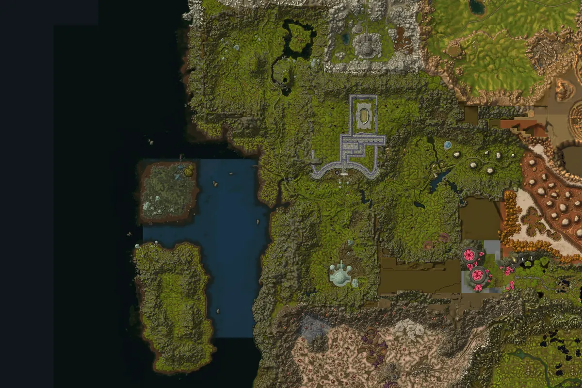 Feralas interior terrain map