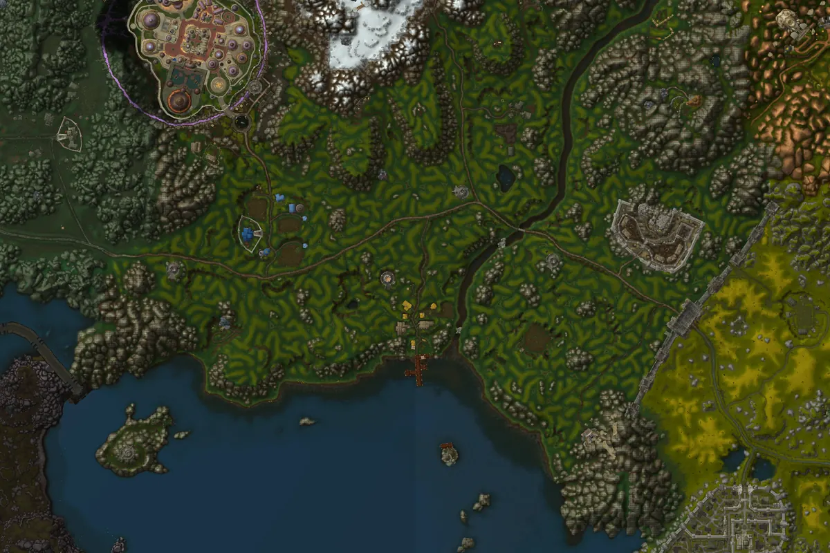 Hillsbrad Foothills interior terrain map