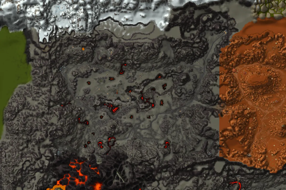 Searing Gorge interior terrain map