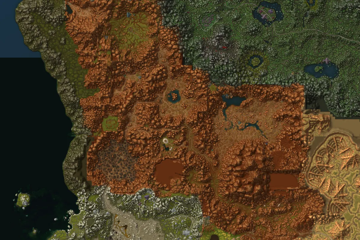 Stonetalon Mountains interior terrain map