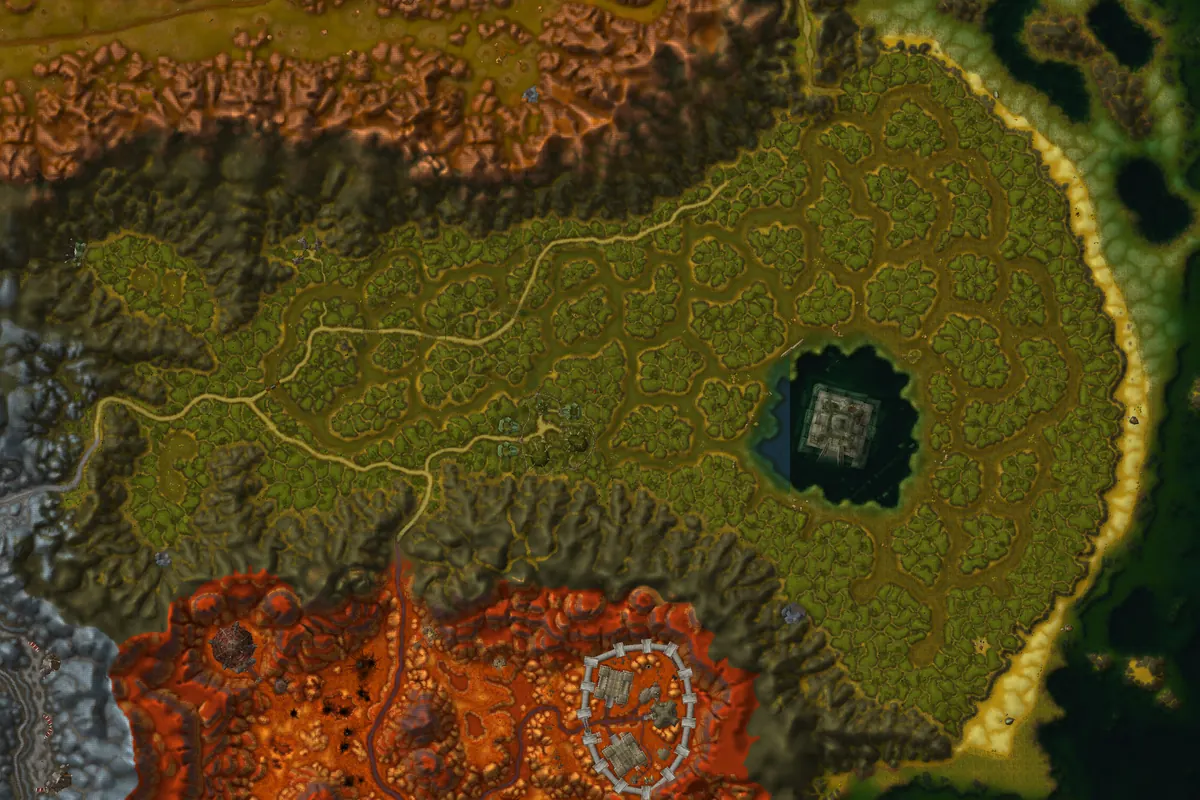 Swamp of Sorrows interior terrain map