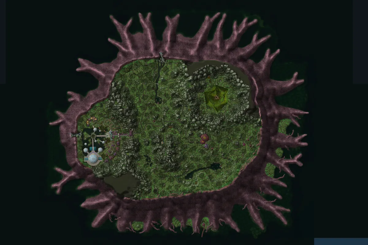 Teldrassil interior terrain map