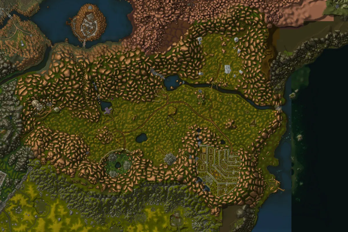 The Hinterlands interior terrain map