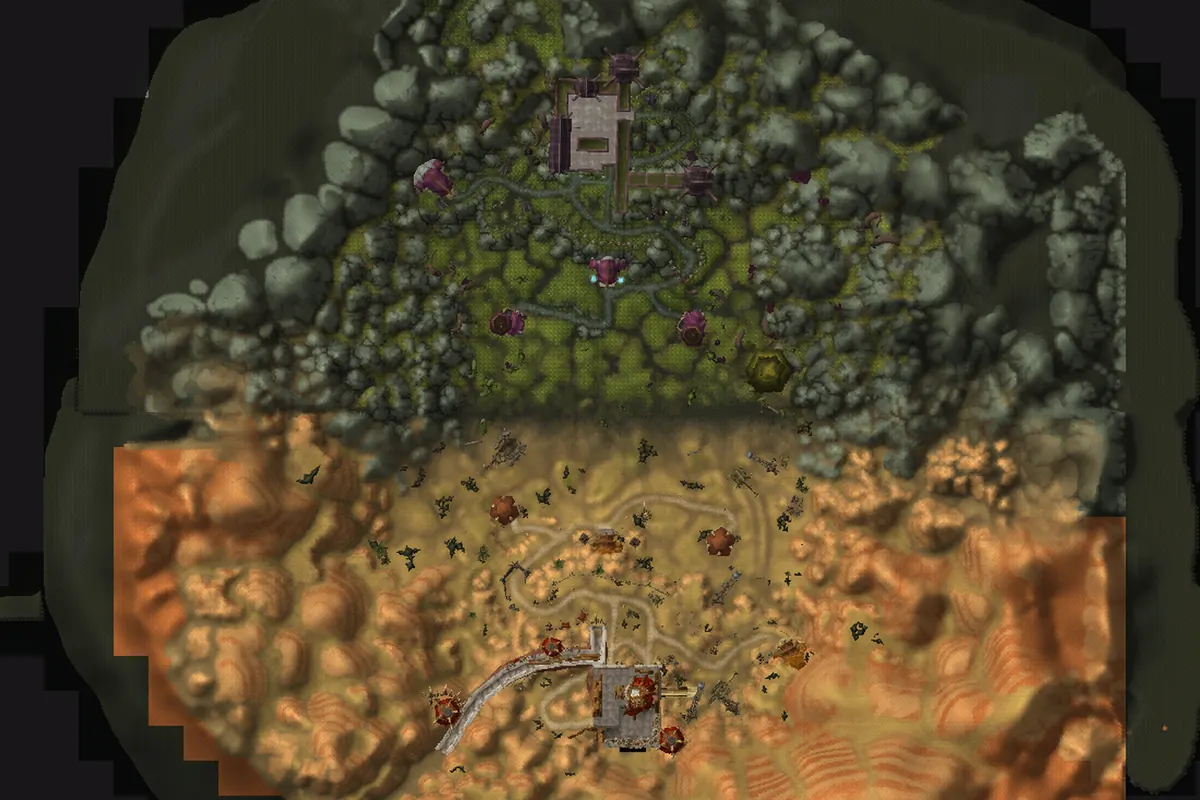 Warsong Gulch interior terrain map