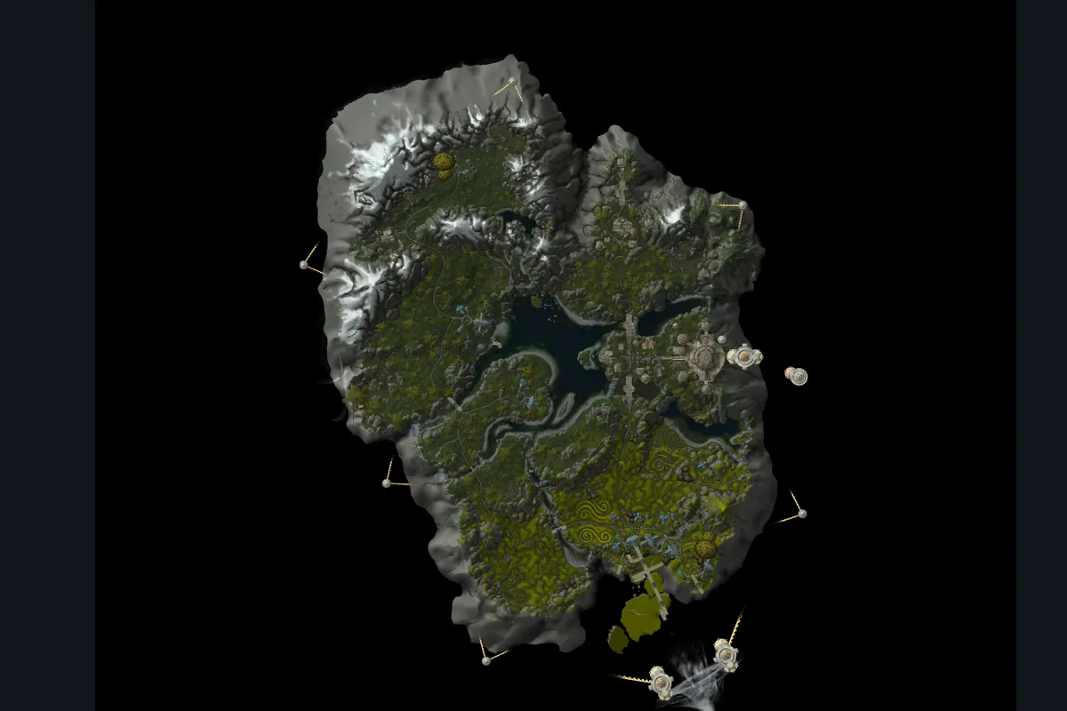 Zephras Isle interior terrain map