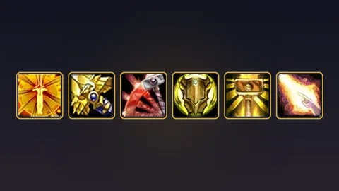 Six Paladin talent icons from the Forever client, including Twist of Light, Sacred Arbiter, Swift Judgement, Templar's Bulwark, Light's Vigil and Holy Shock